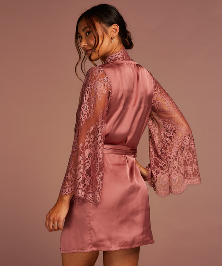 All-Over Lace Kimono, Pink