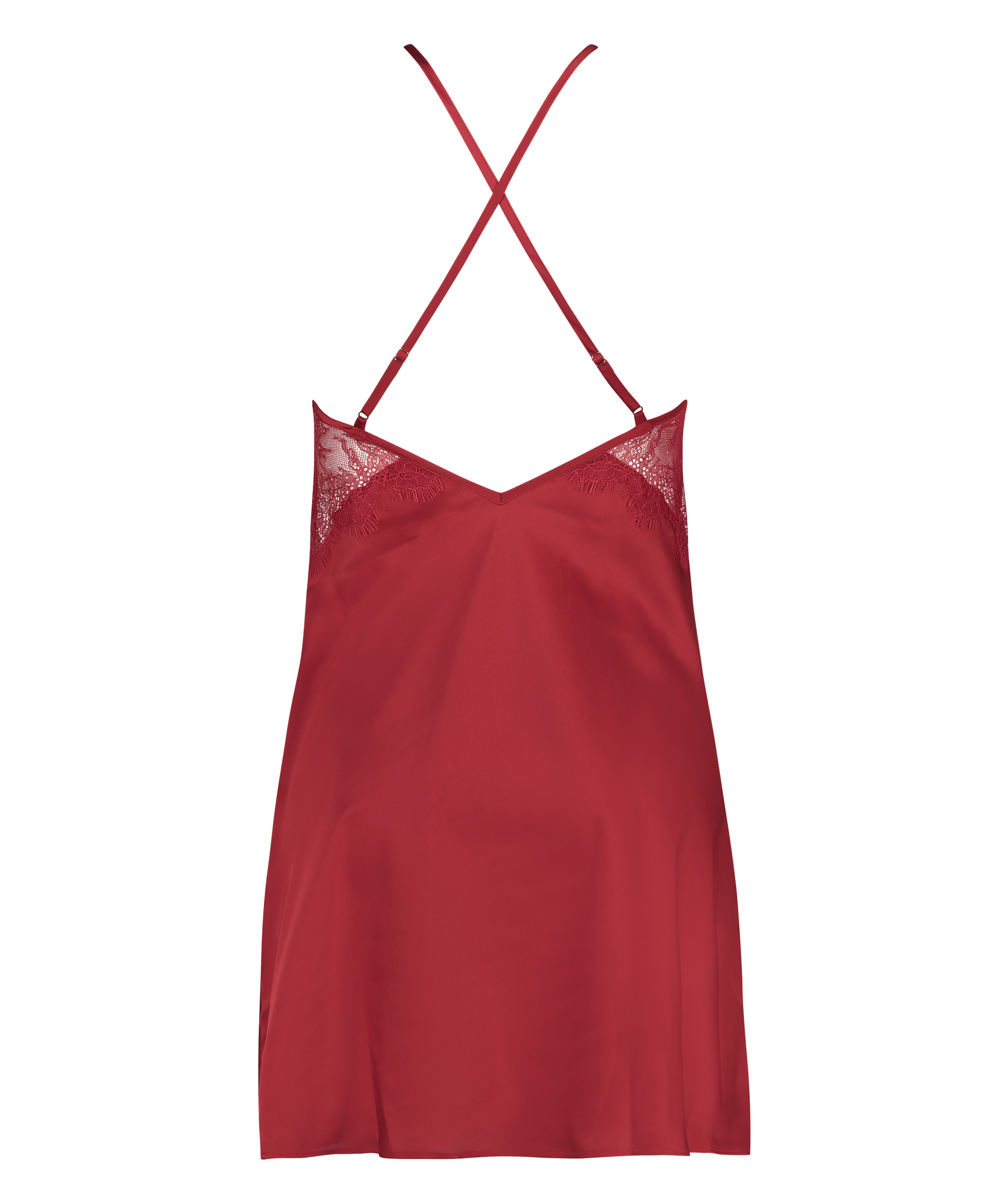Kimmy Satin Slip Dress, Red, main