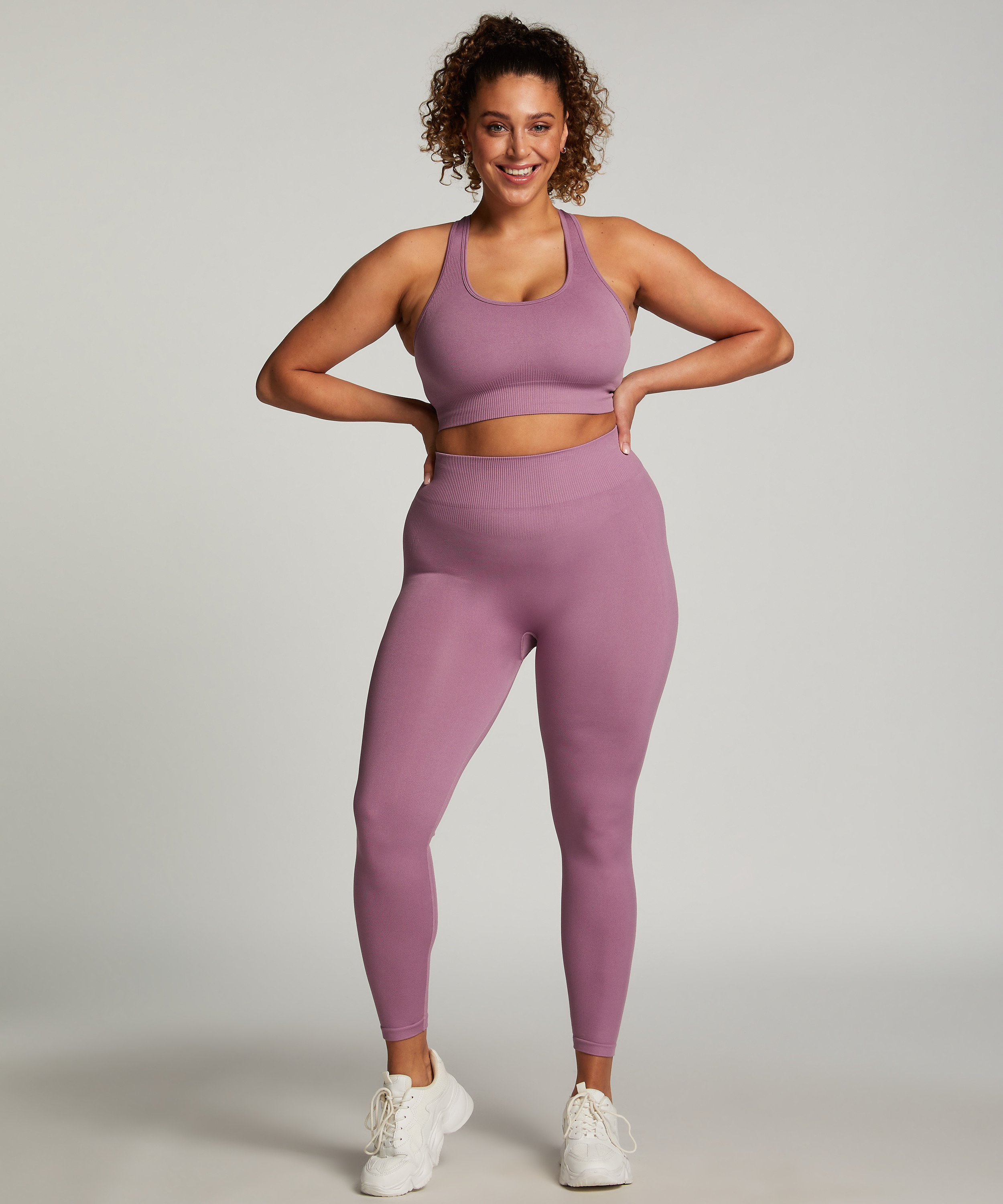 HKMX High waisted seamless sport legging, Purple, main
