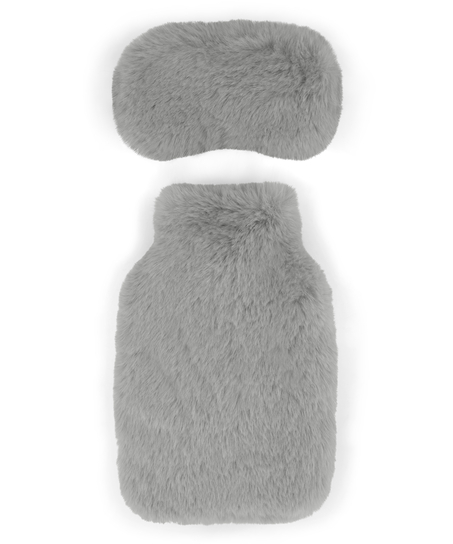Hot Water Bottle Sleepingmask Set, Grey
