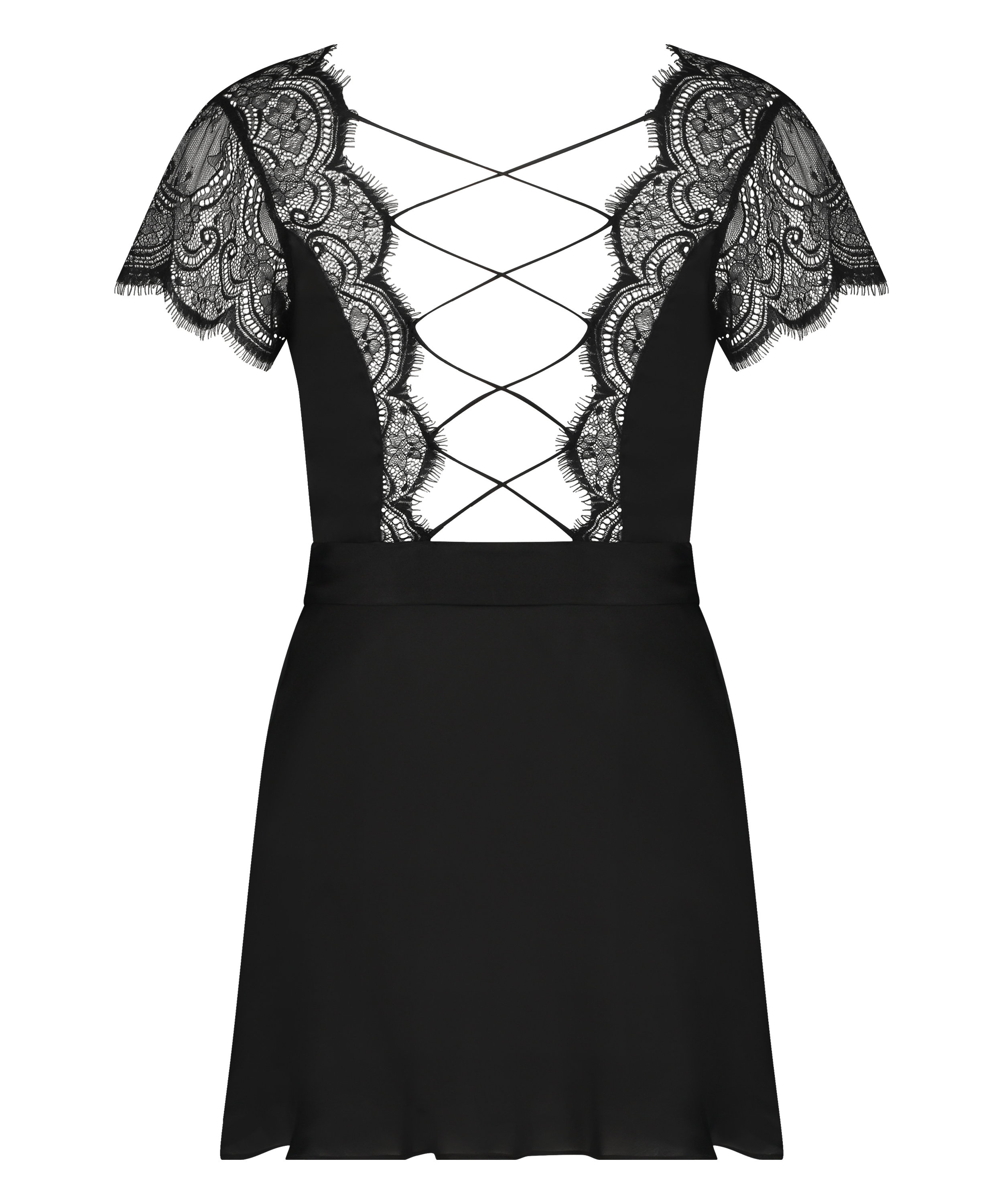 Coco satin kimono, Black, main