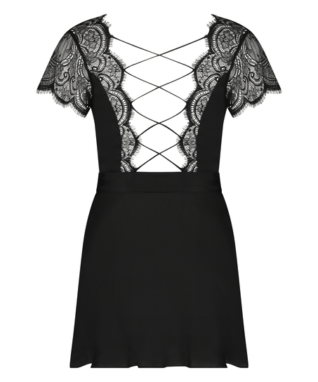 Coco satin kimono, Black