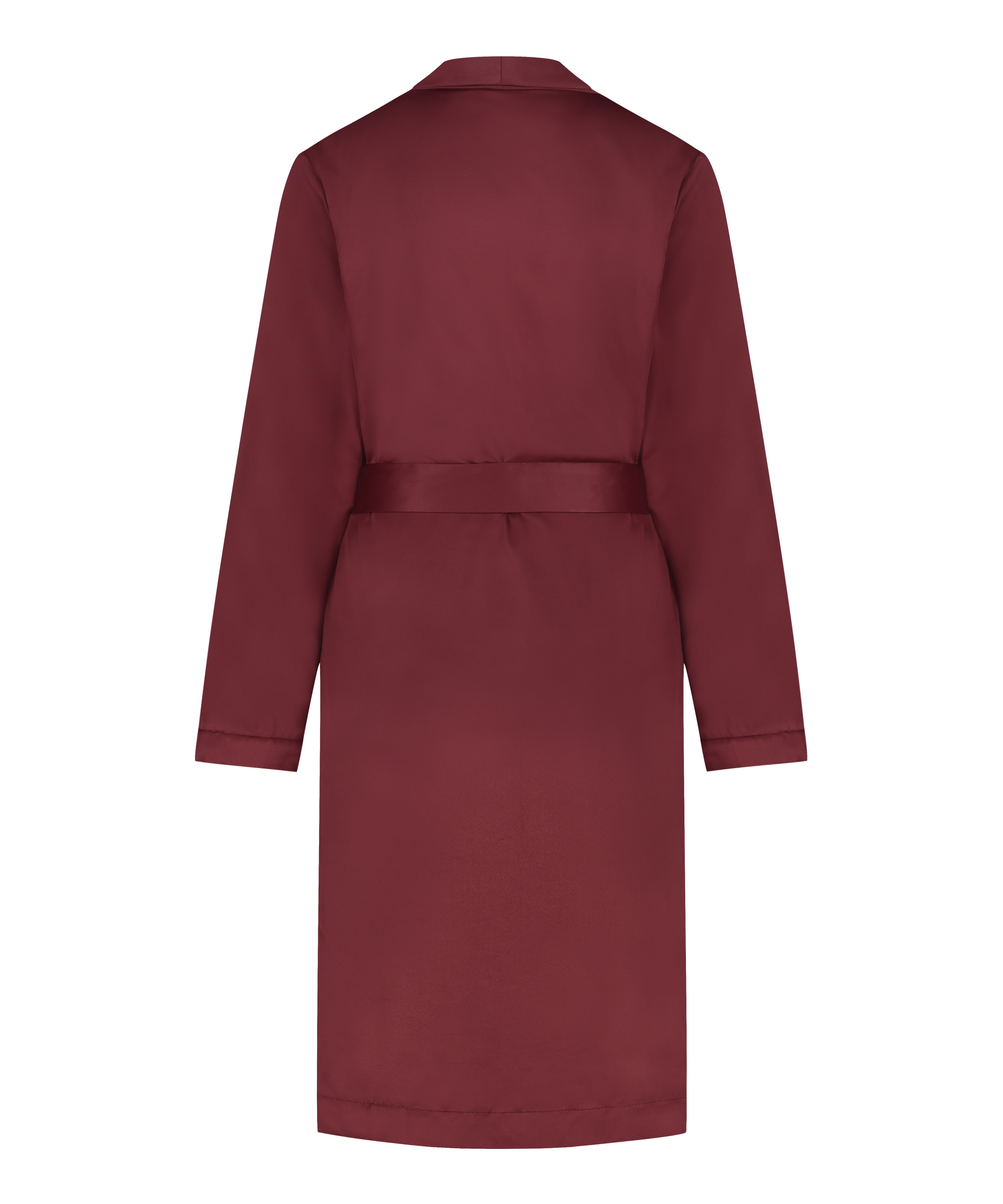 Satin Fleece Bathrobe, Red, main