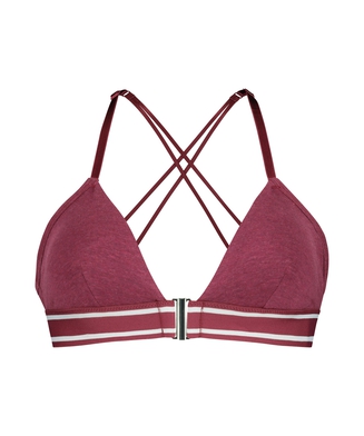 Casey cotton padded triangle bralette, Red