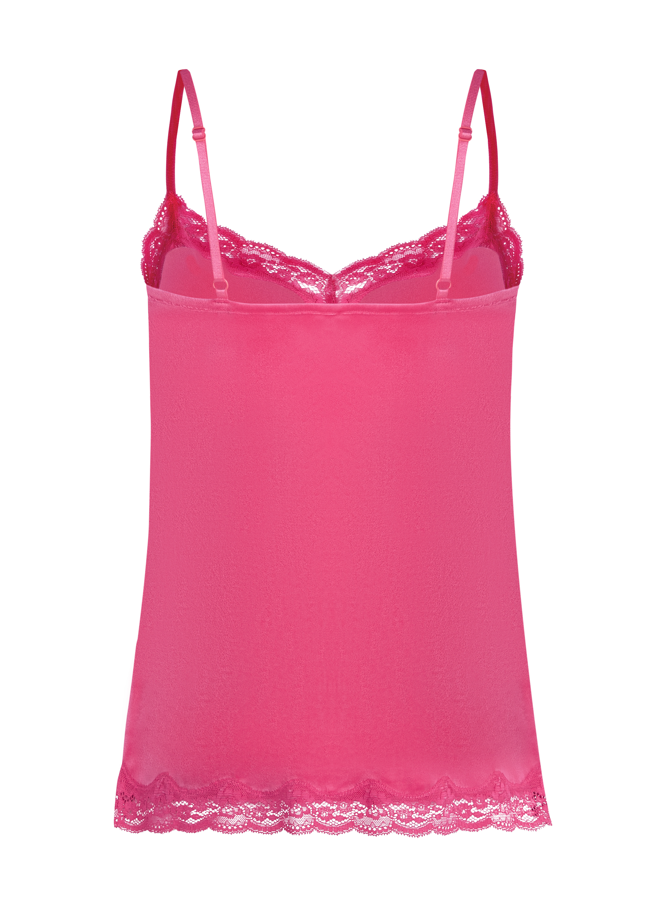 Velours Lace Cami Top, Pink, main