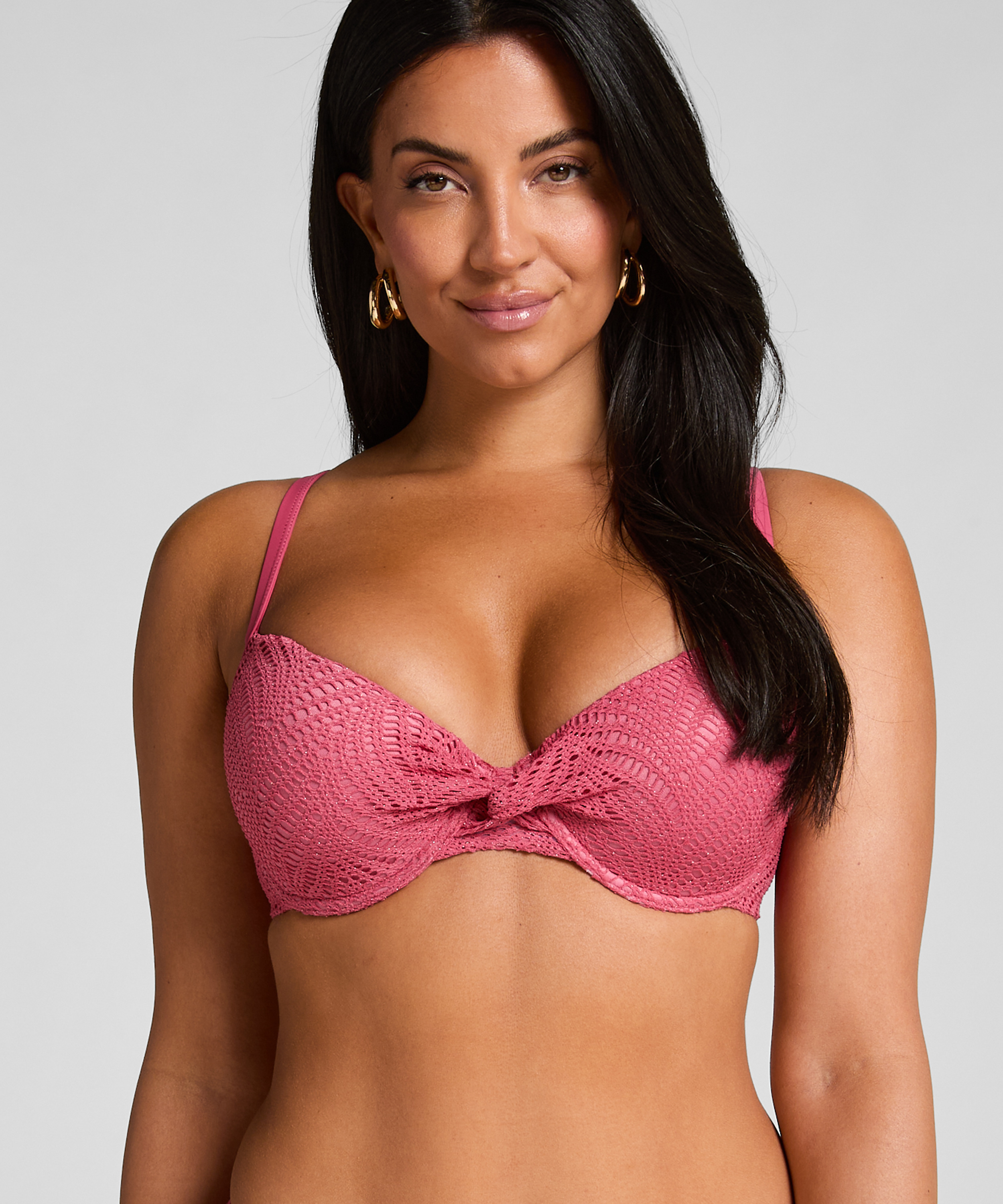 Lanai Padded Underwired Bikini Top, Pink, main