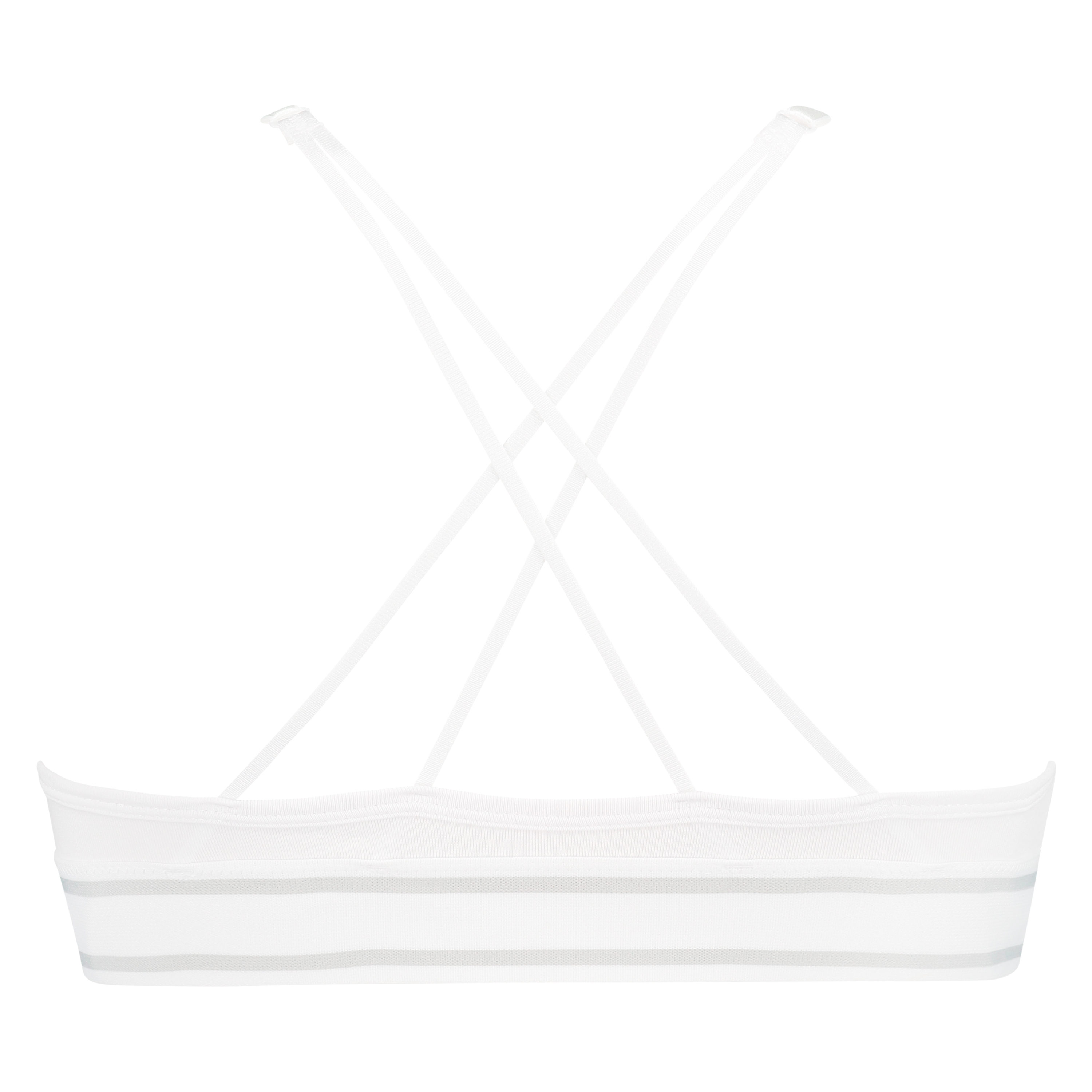 Casey cotton padded triangle bralette, White, main