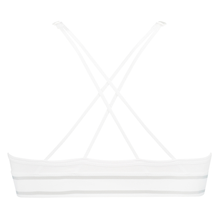 Casey cotton padded triangle bralette, White