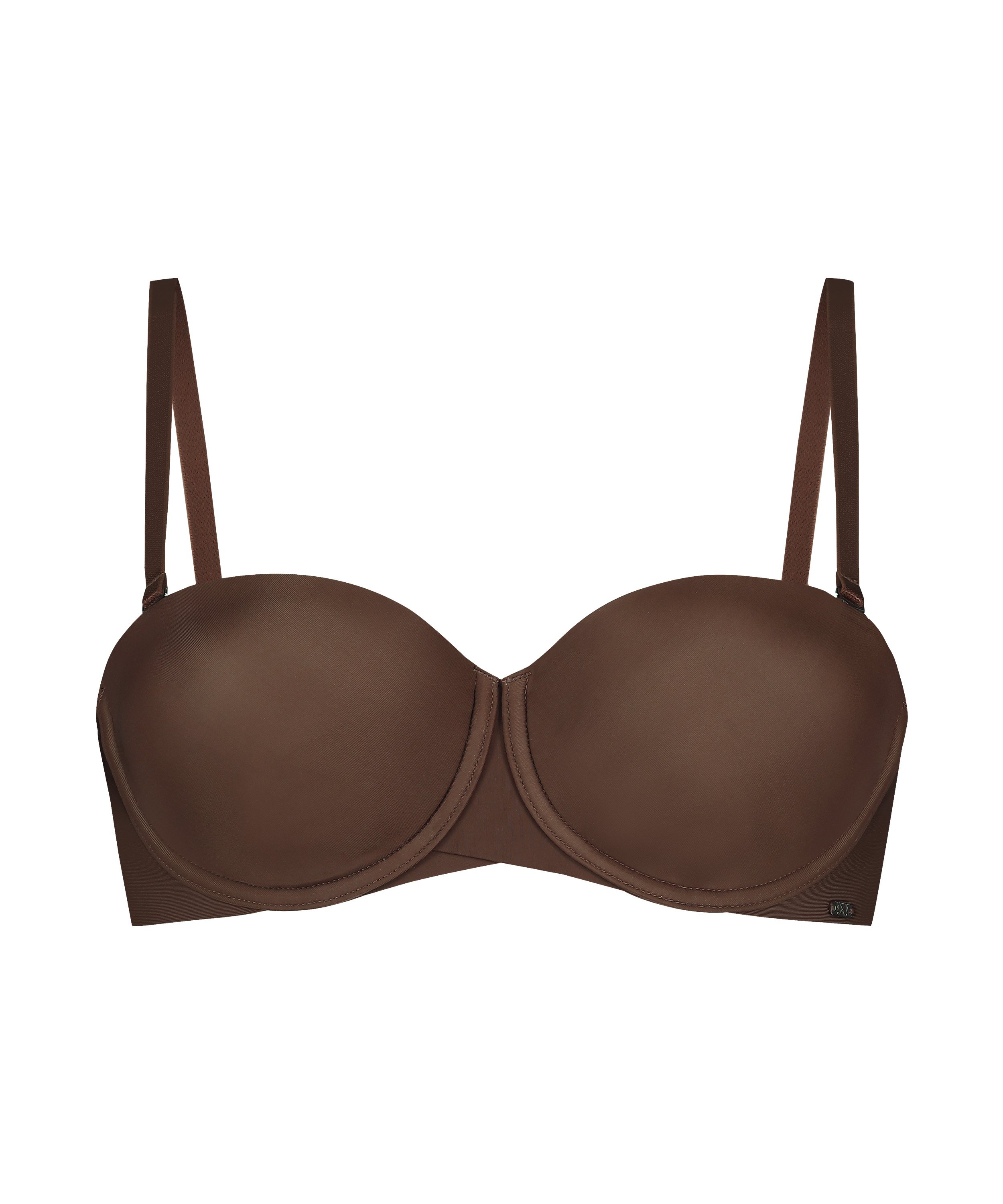 Jane Padded Underwired Strapless Bra, Brown, main