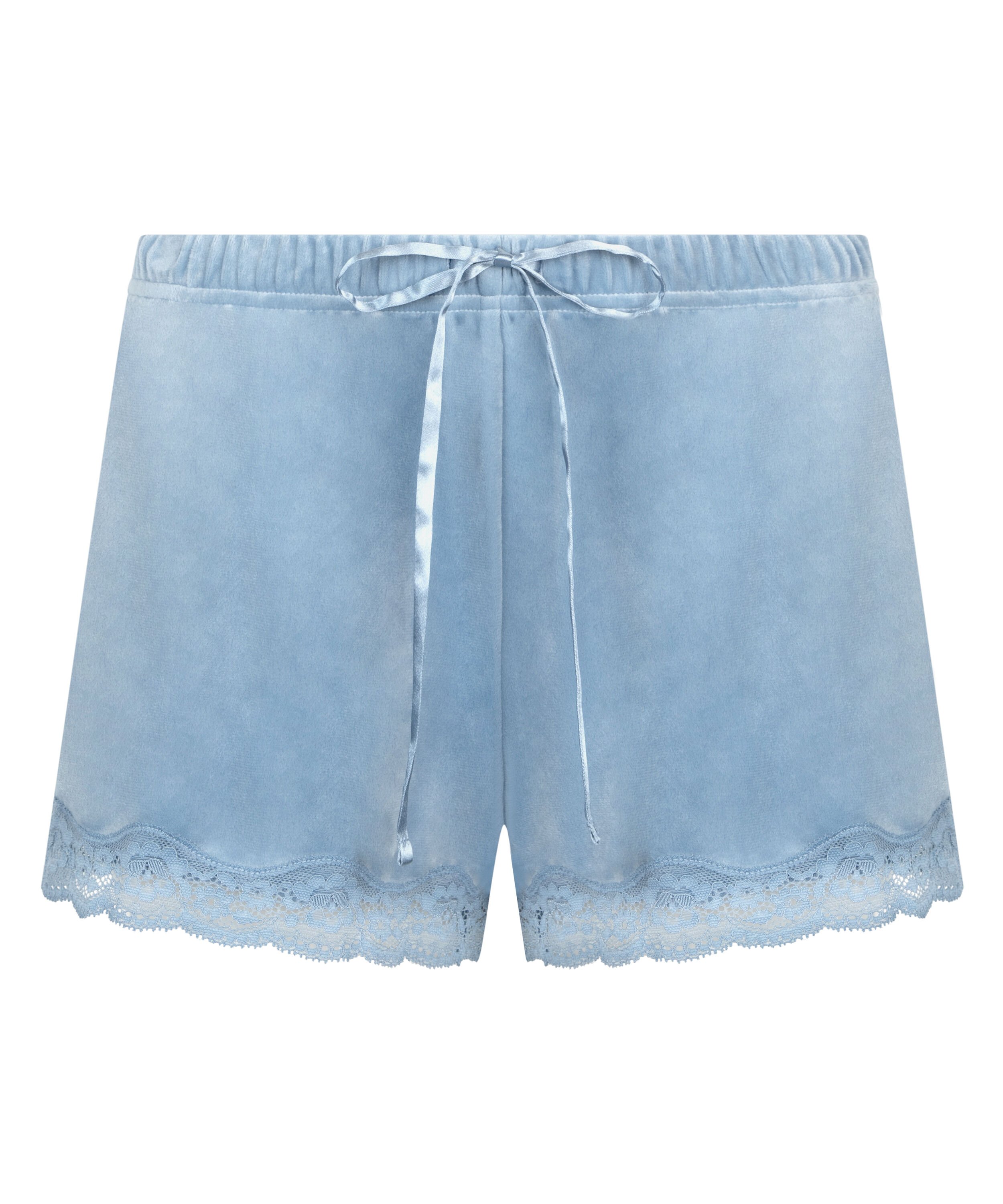 Velvet lace shorts, Blue