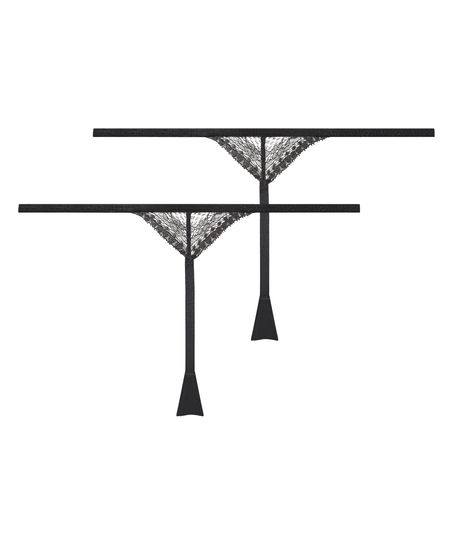 2-pack Isabelle Thongs, Black