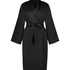 Satin Fleece Bathrobe, Black