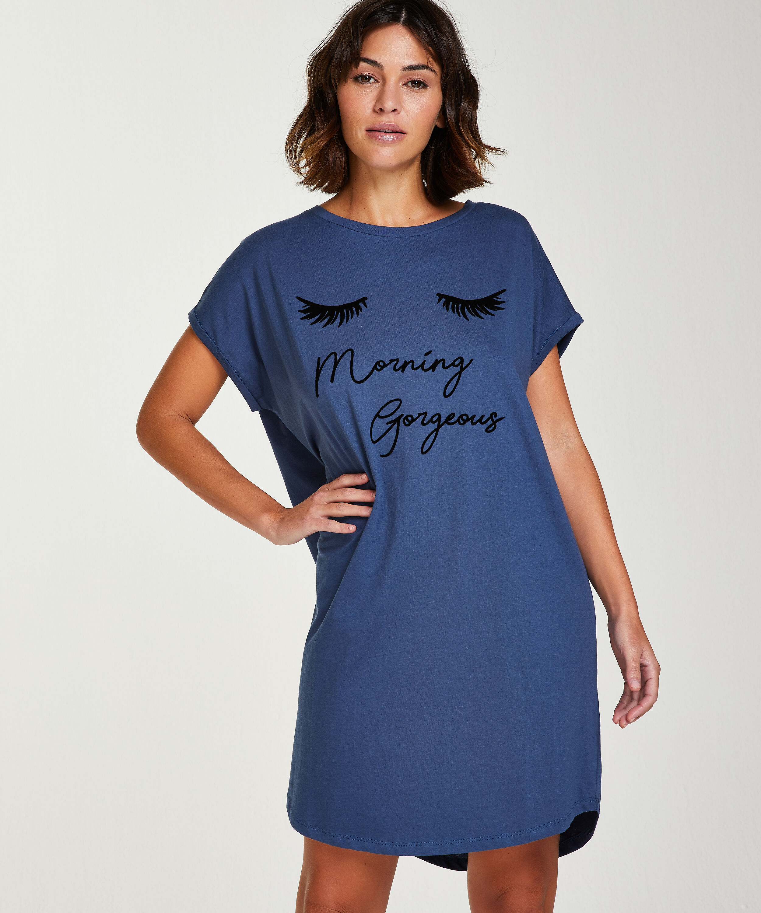 Round Neck Nightshirt, Blue