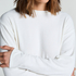 Long-sleeved Knitted Ribbed Pyjama Top, White