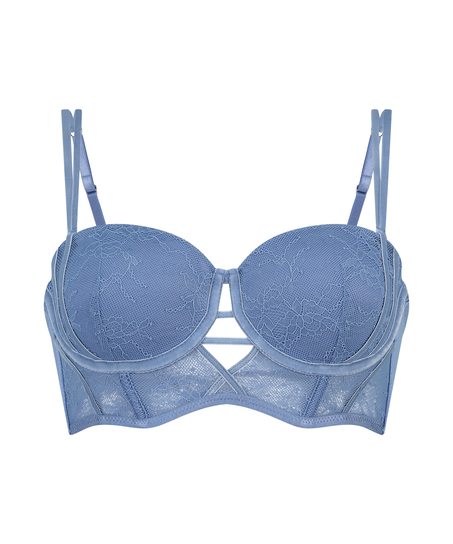 Molly Padded Underwired Strapless Bra, Blue