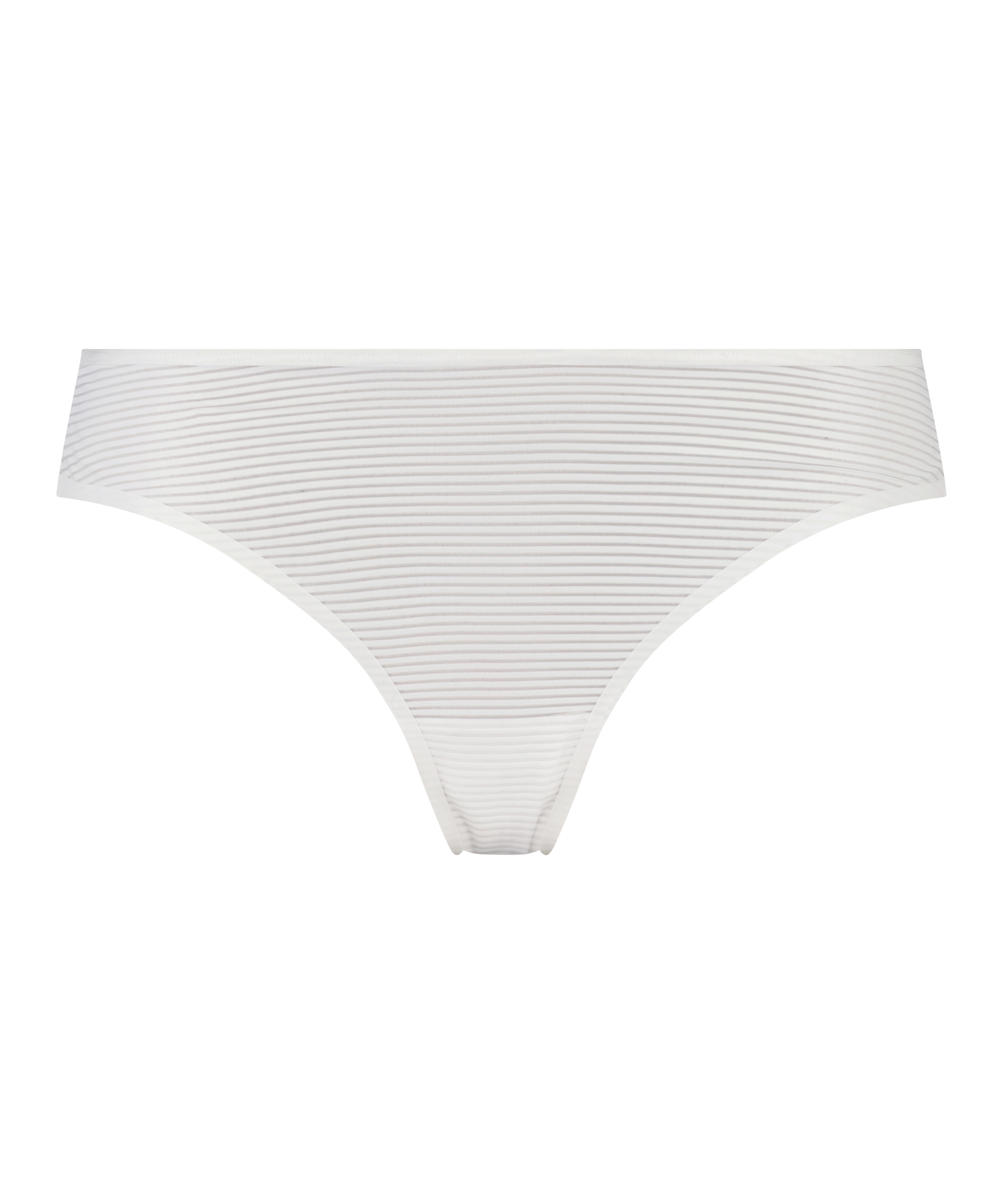 Invisible thong Stripe mesh, White, main
