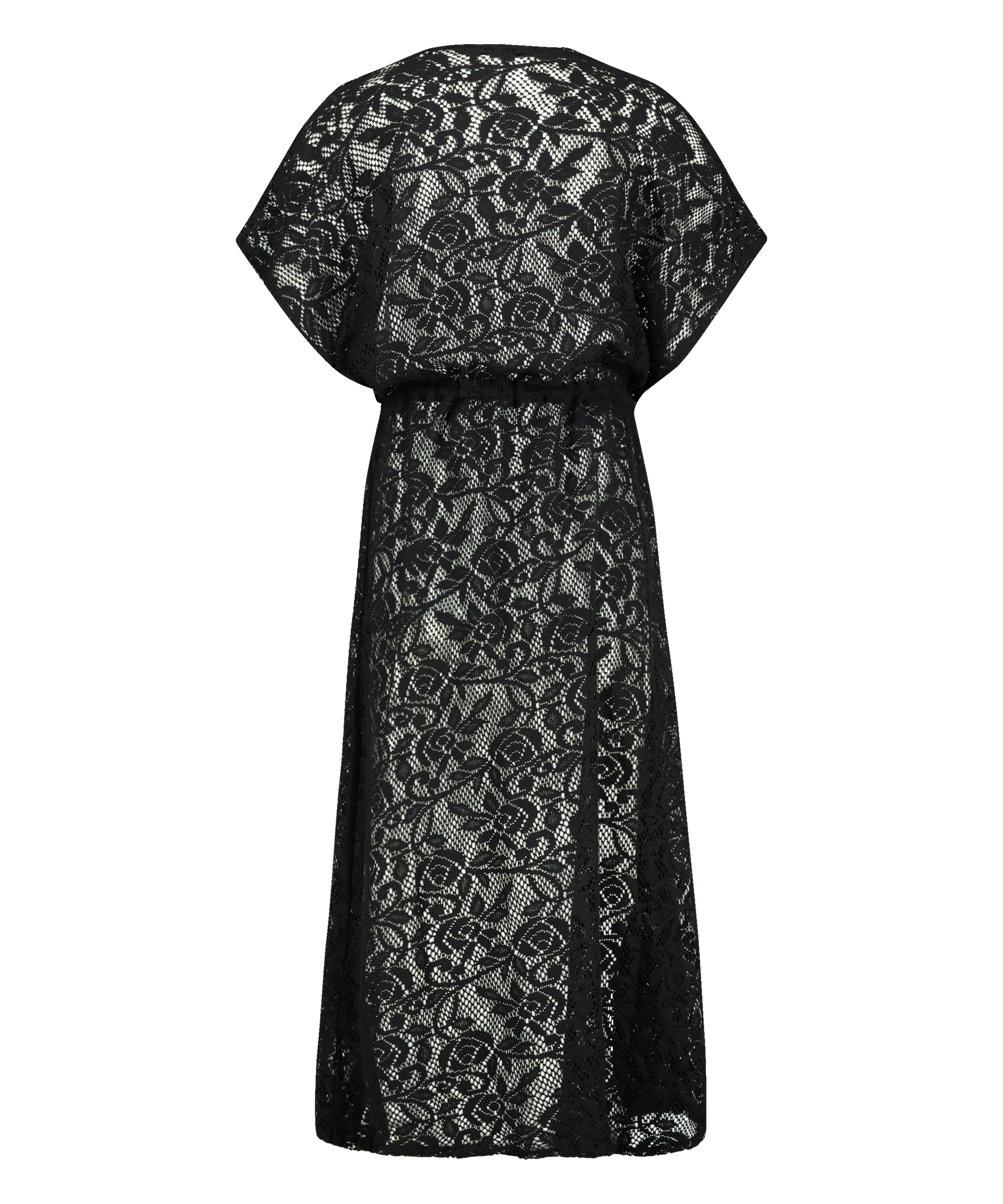 Lace Long Tunic, Black, main