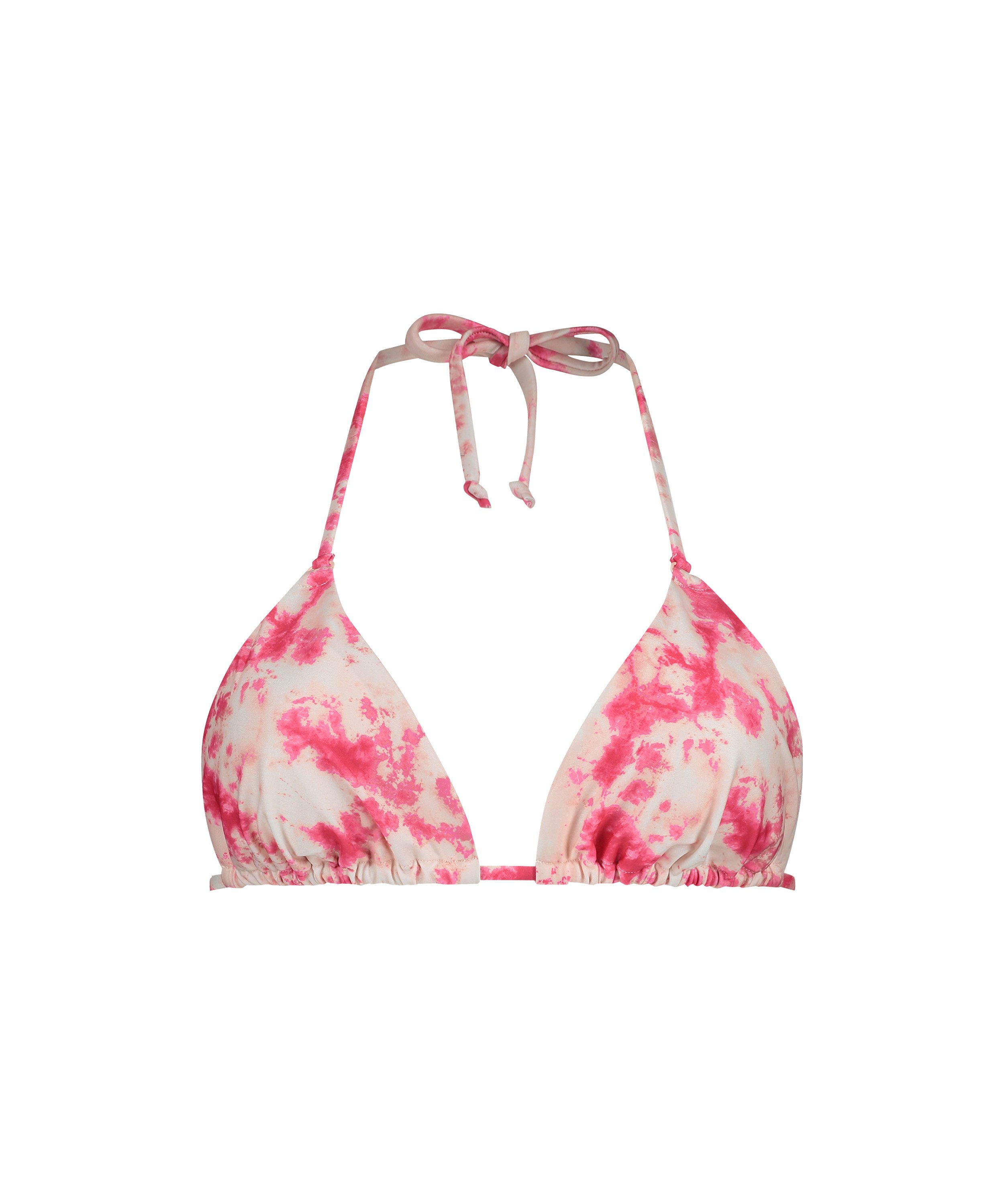 Tie Dye Triangle Bikini Top, Pink, main