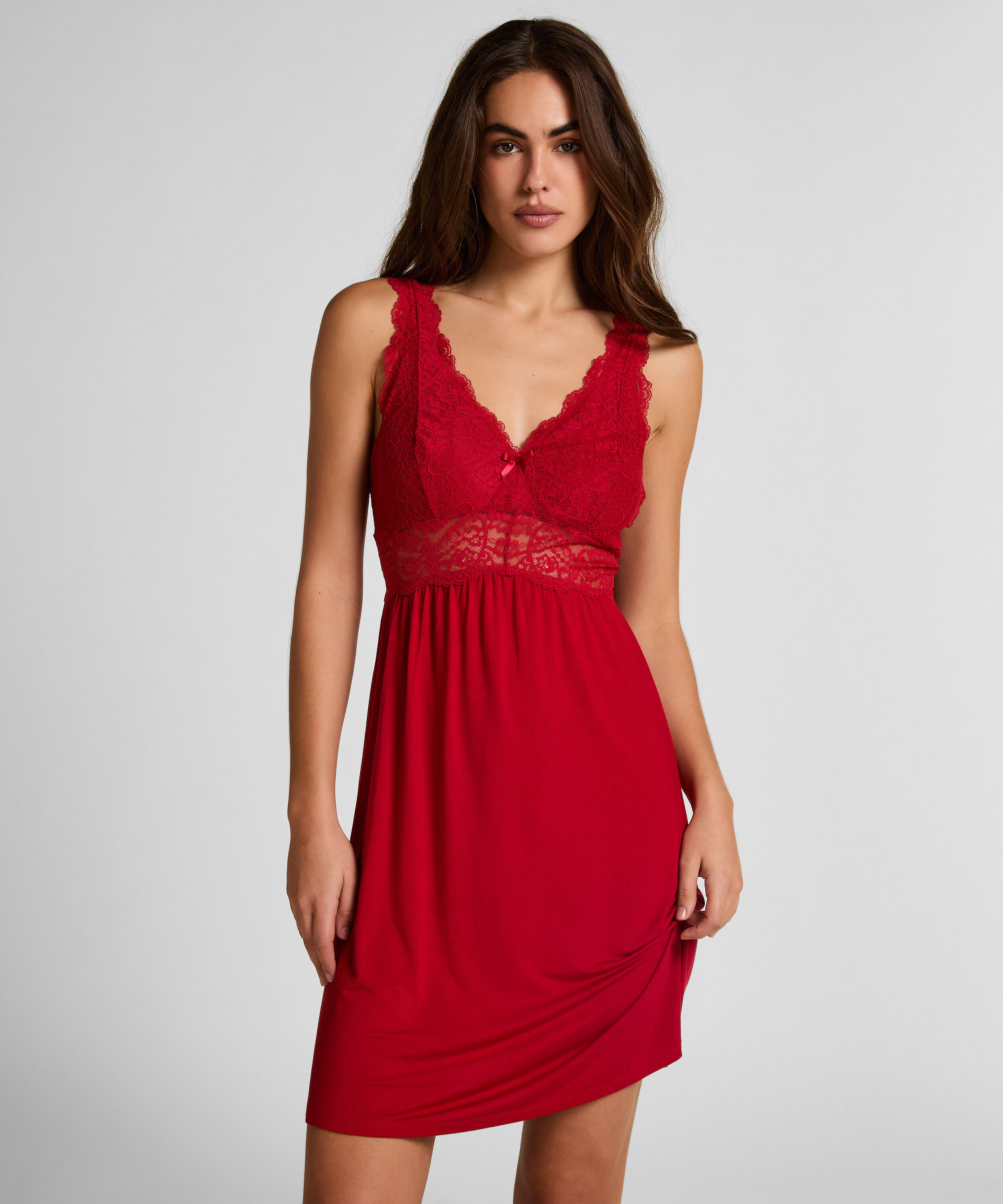 Nora Lace Slip Dress, Red Nora Lace Slip Dress, Red