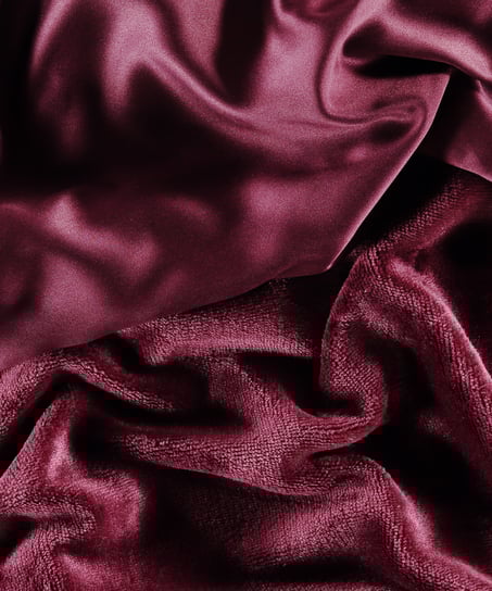 Satin Fleece Bathrobe, Purple