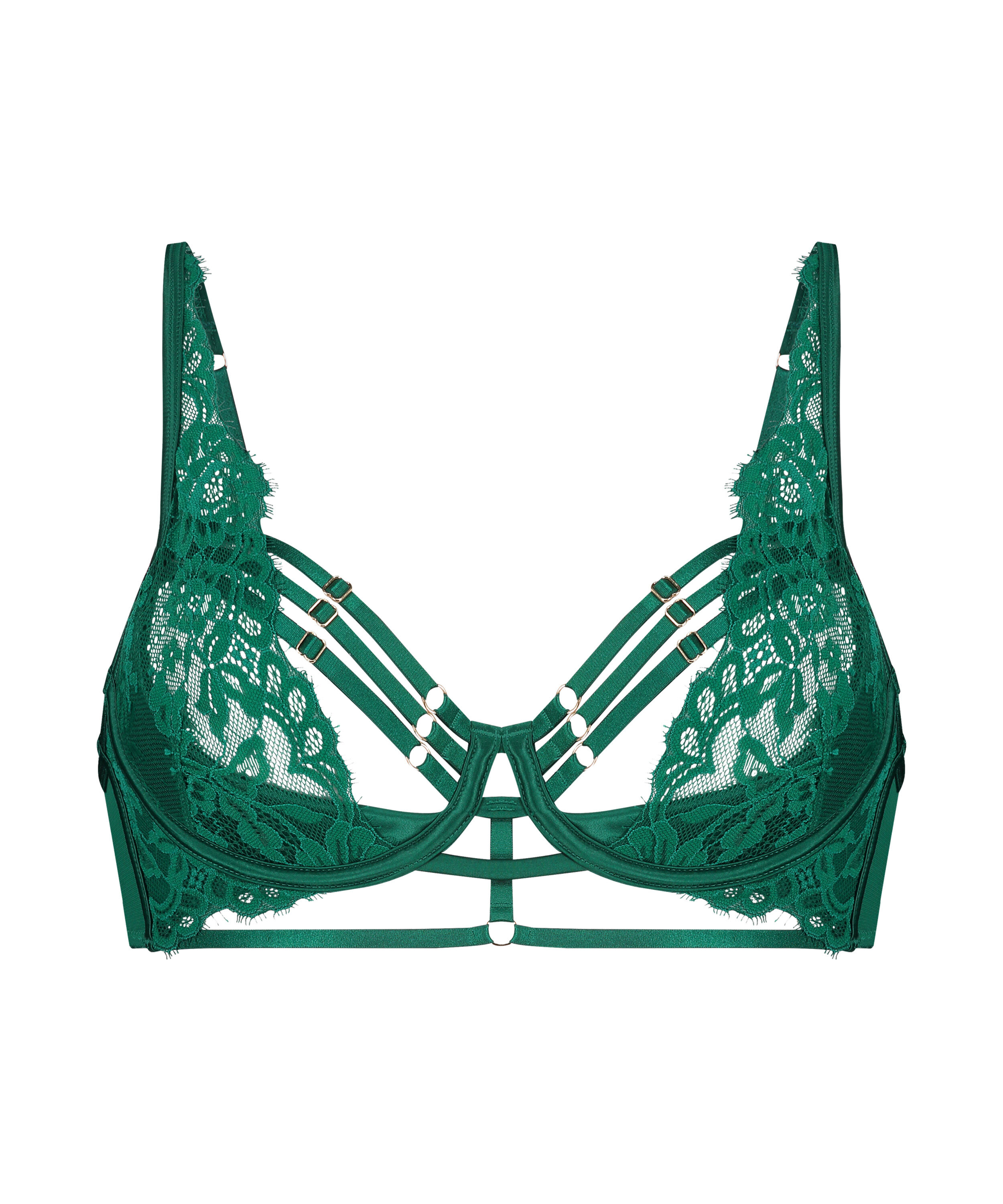 Iggy Half-Padded Underwired Longline Bra, Green