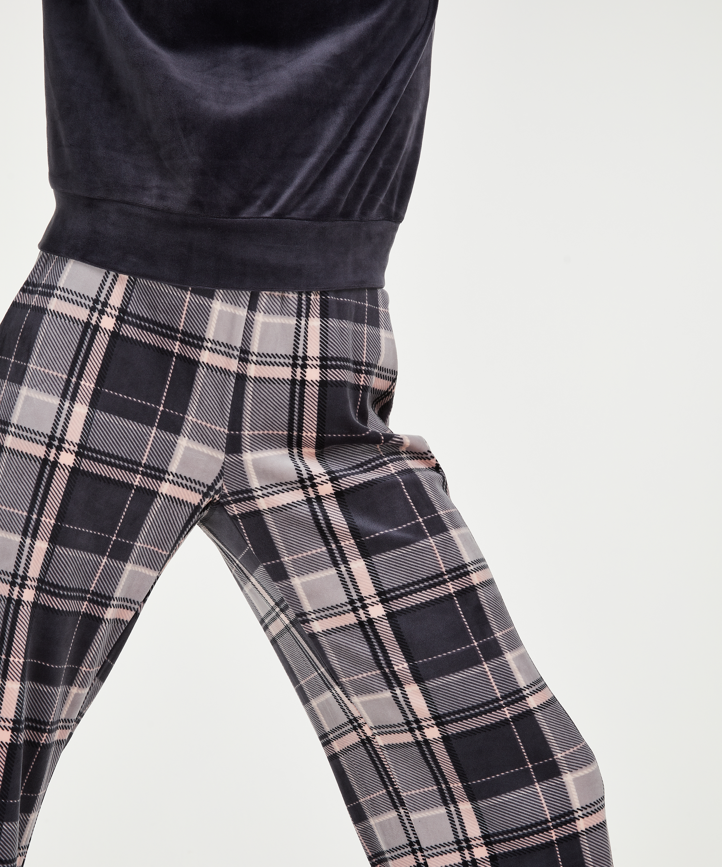 Velvet pyjama set, Grey, main