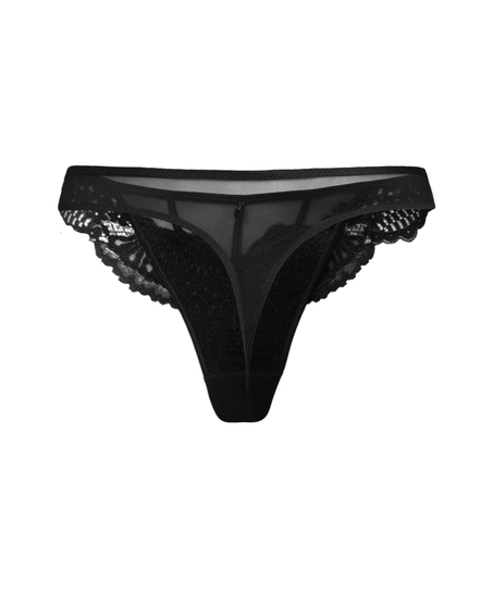 Whitney Highleg Thong, Black