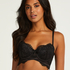 Raine padded longline underwired bra, Black