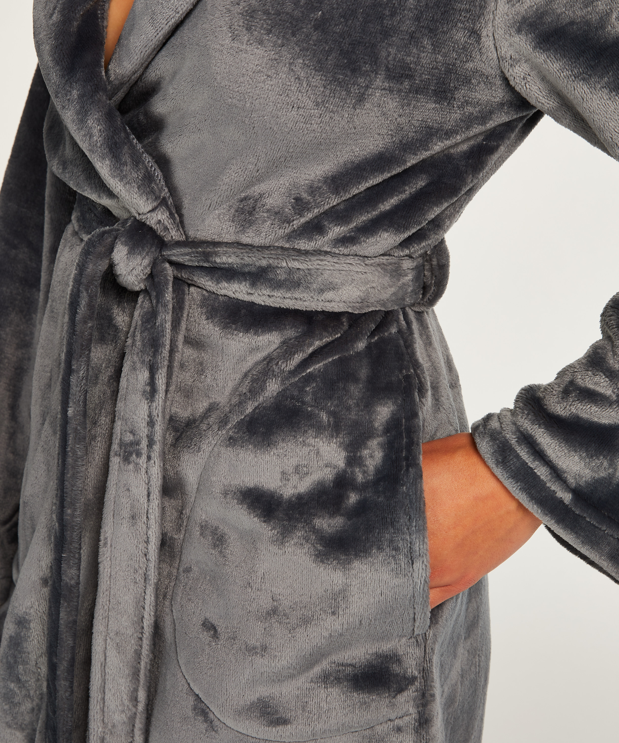 Fleece Bathrobe, Blue, main