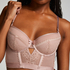 Malika padded longline underwired bra, Pink