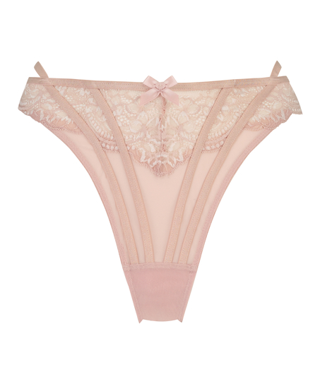 Kirsty High Leg Thong, Pink