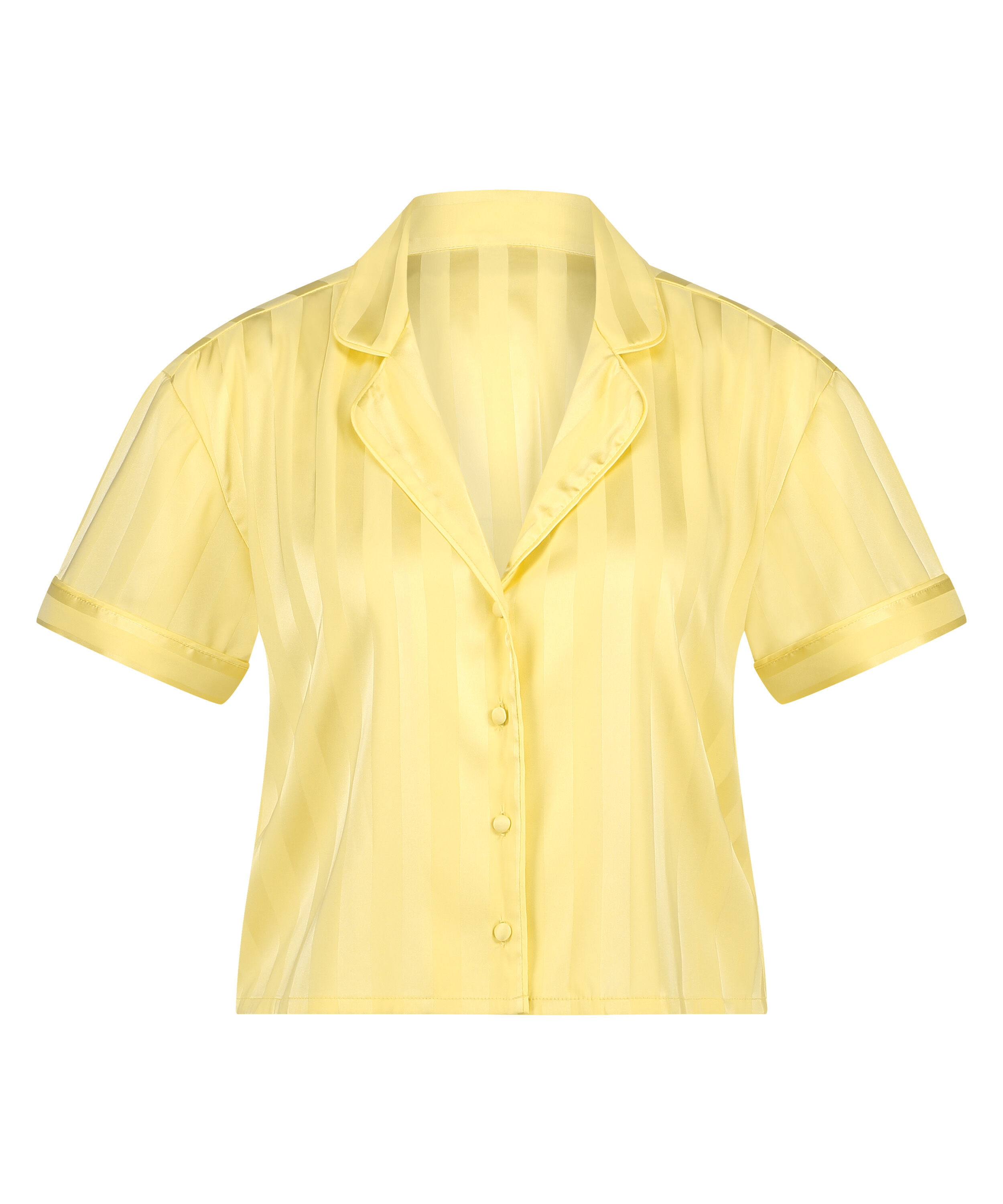 Satin Short-Sleeved Jacket, Yellow