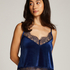 Shiny Velours Lace Cami, Blue