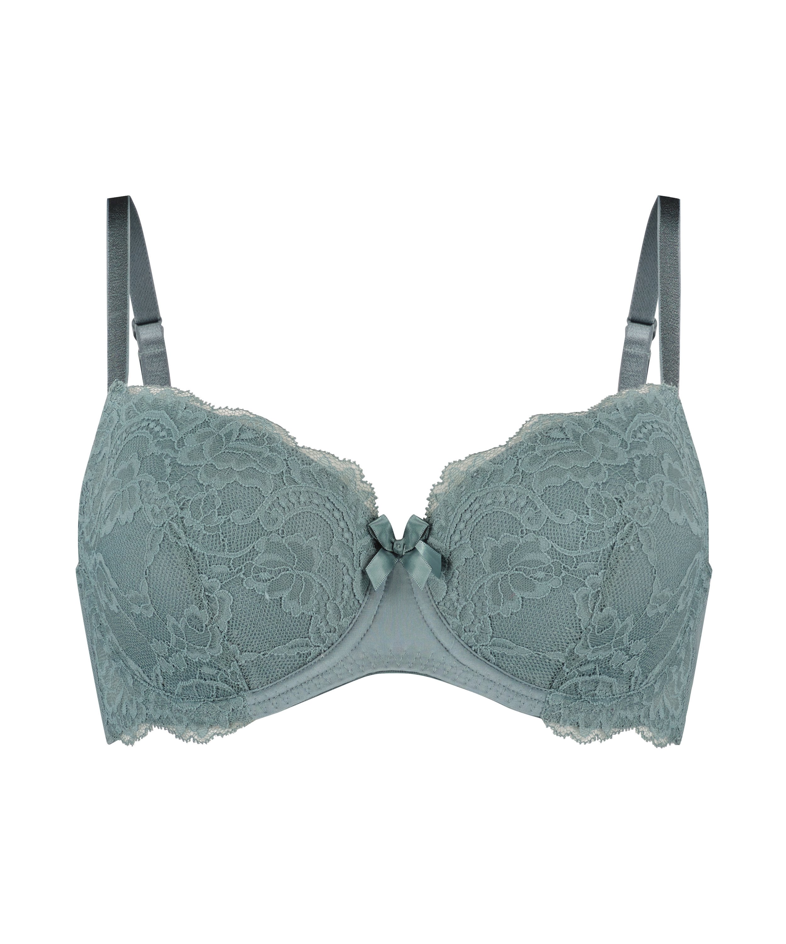 Teddy Padded Underwired Bra, Green, main
