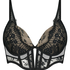 Daphne Padded Underwired Longline Push-Up Bra, Black