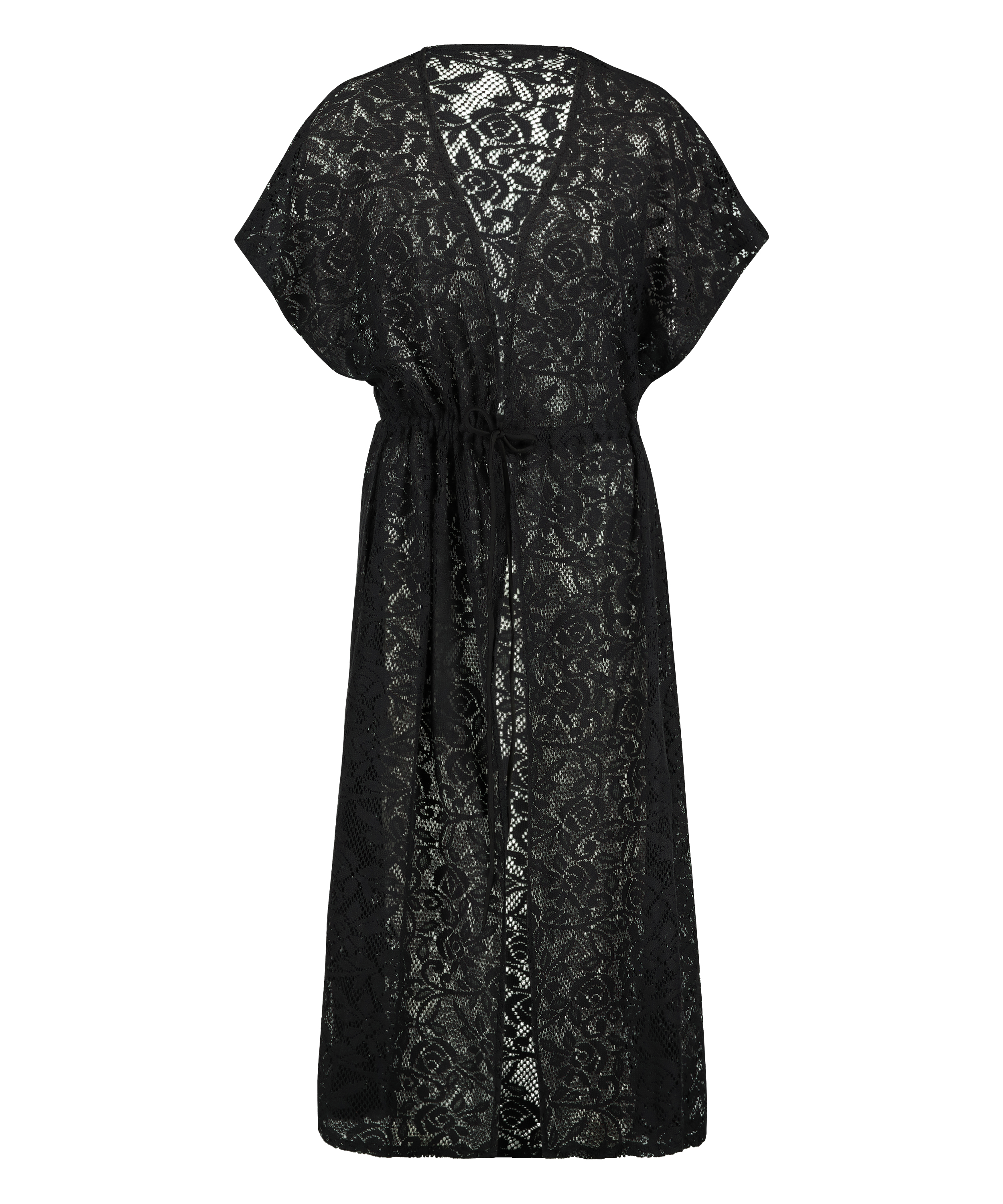 Lace Long Tunic, Black, main