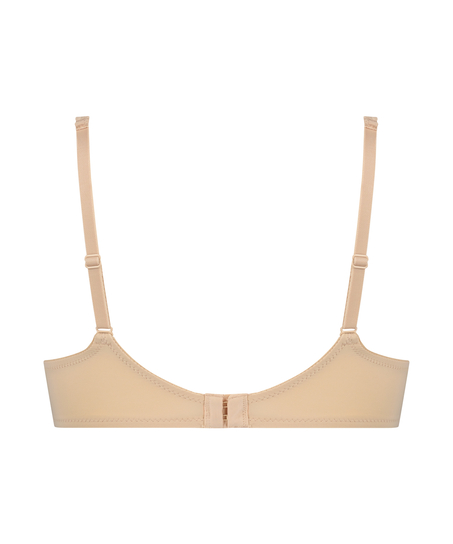 Padded Underwired Bra Satin Fleece, Beige