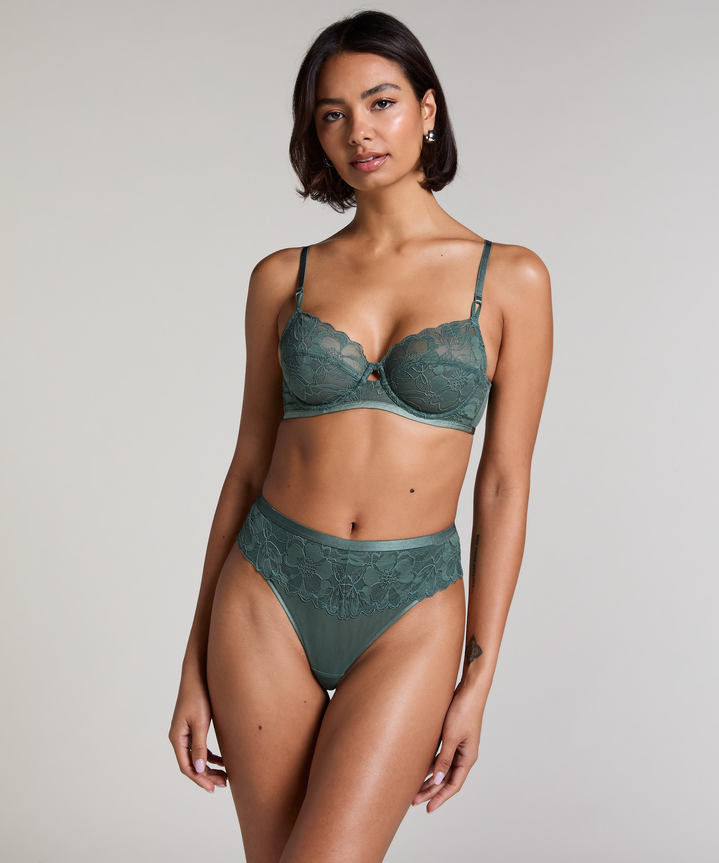 Sophia Non-Padded Underwired Bra, Green, main