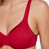 Satin Fleece Non-Padded Underwired Bra, Red