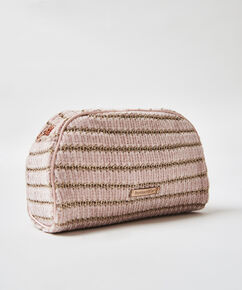 Chenille make-up bag, Pink