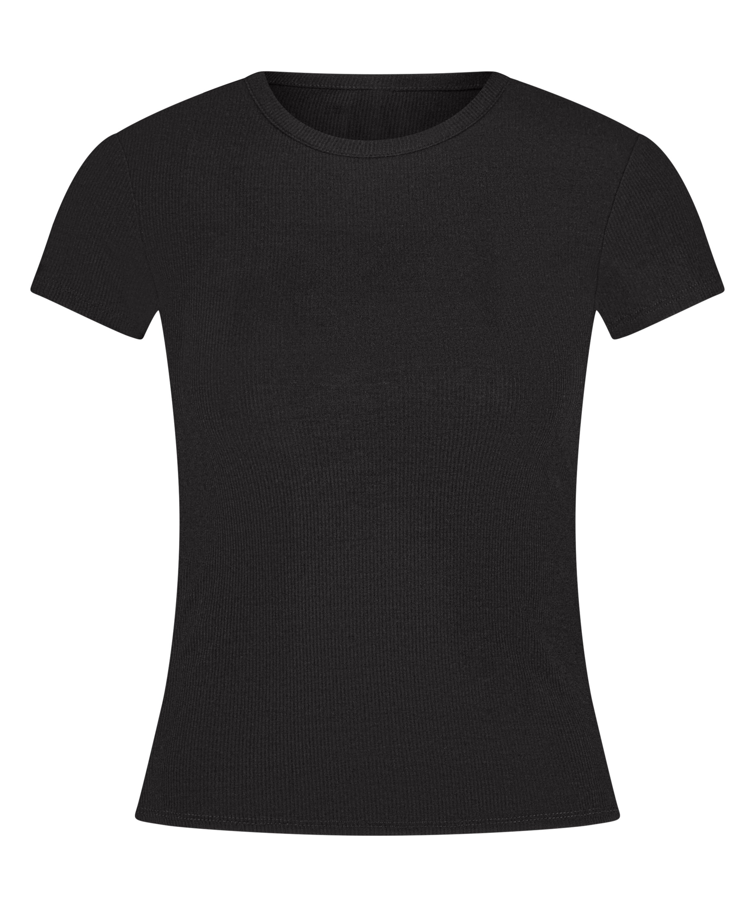 Pyjama Top Rib Essential, Black