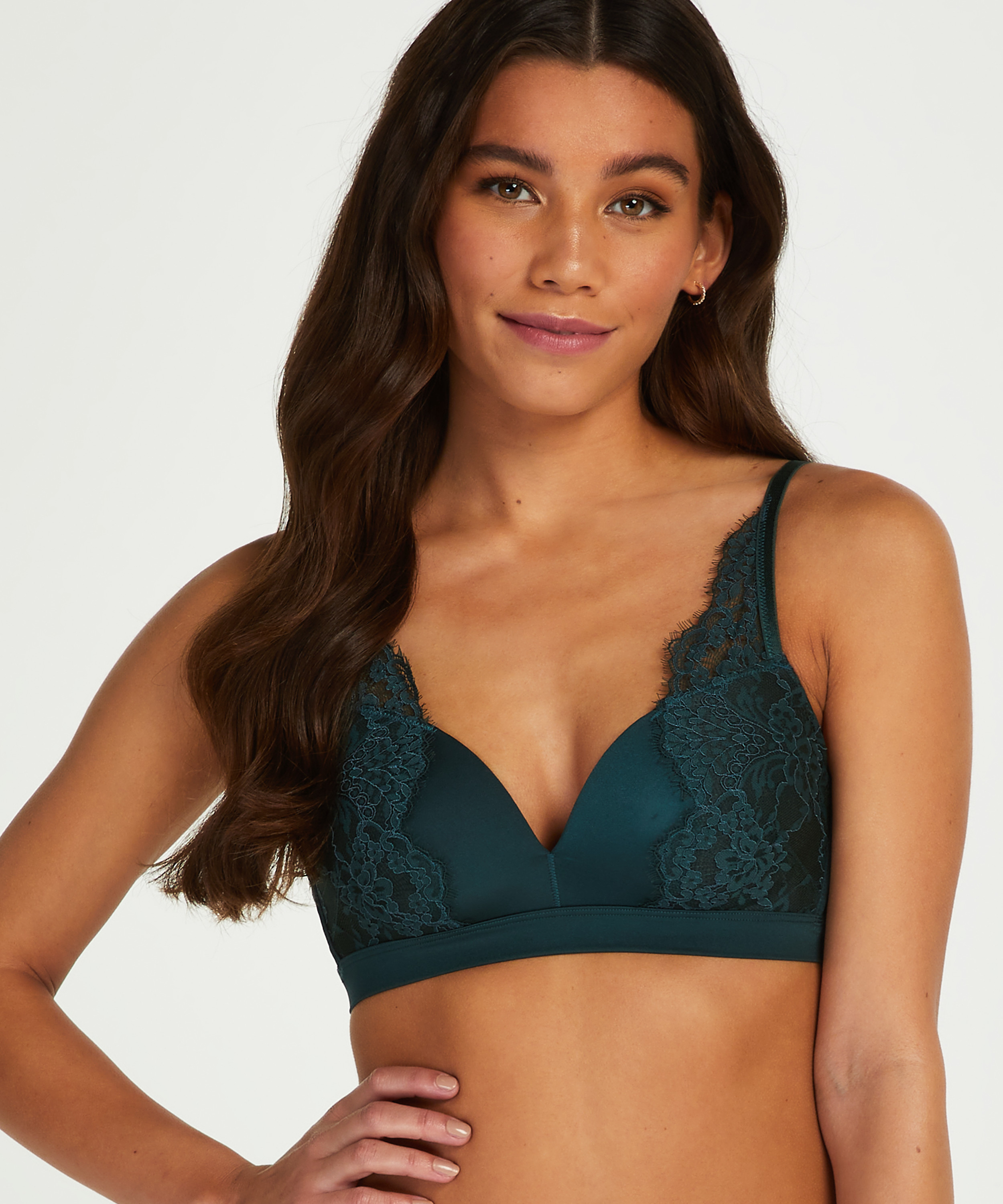 Alexa Padded No-Wire Bra, Green, main