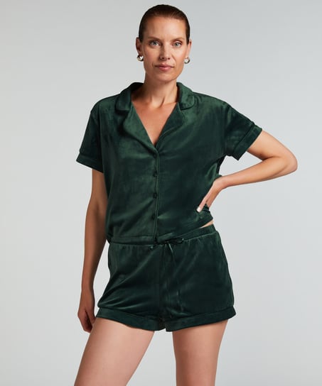 Velvet shorts, Green