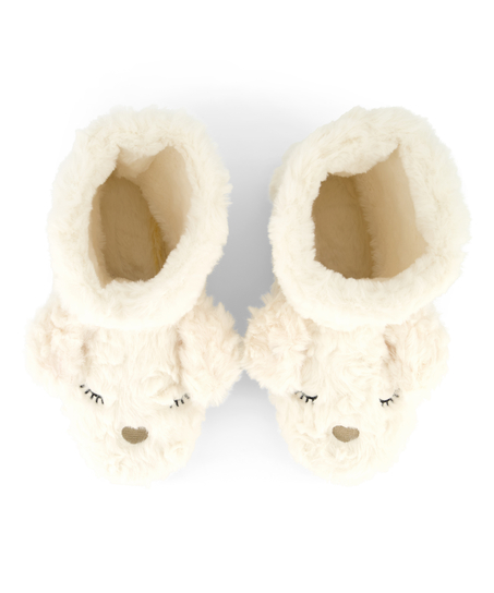 Fur Slippers, White