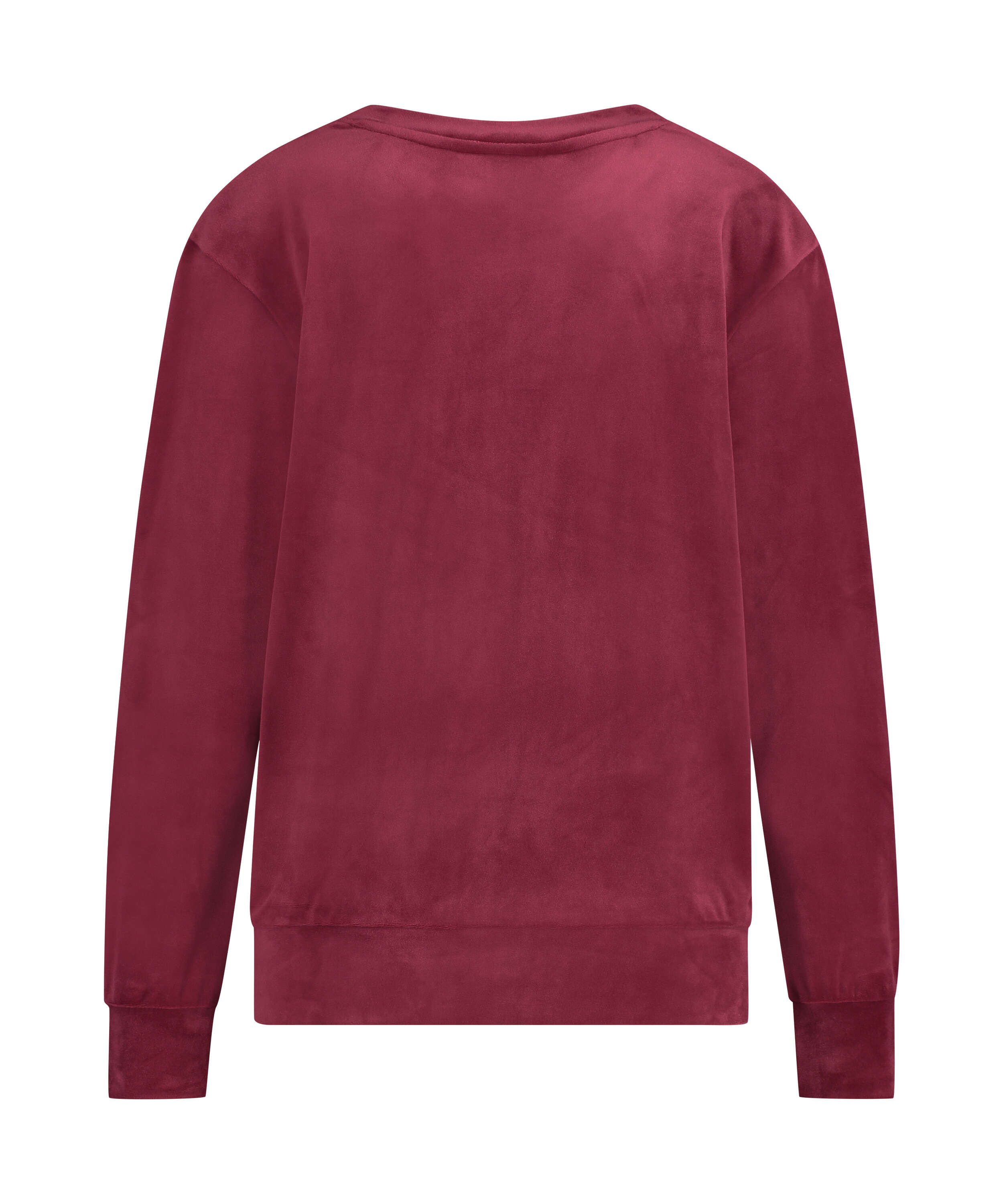 Long-sleeved Velours top, Red, main