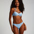Scallop Padded Underwired Bikini Top, Blue