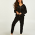 Tall Velours Jogging Bottoms, Black