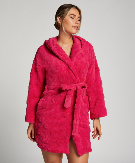 Fleece Bathrobe, Pink