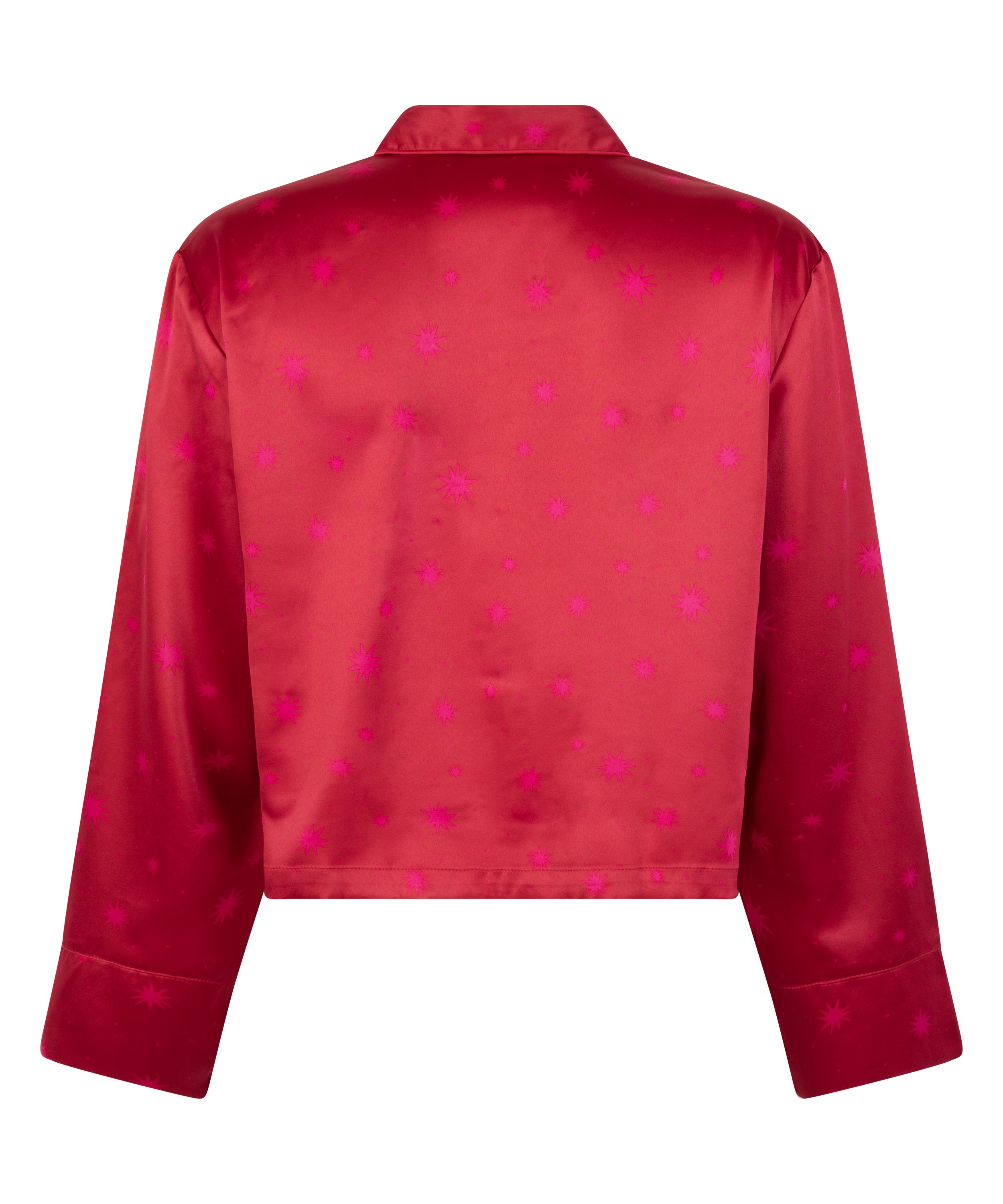 Satin Long-Sleeved Jacket, Red, main