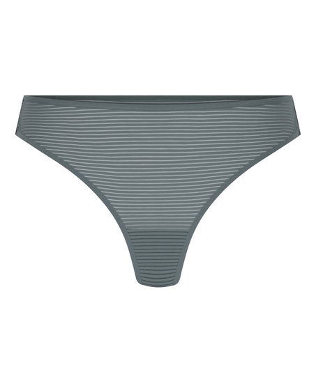 Invisible thong Stripe mesh , Grey
